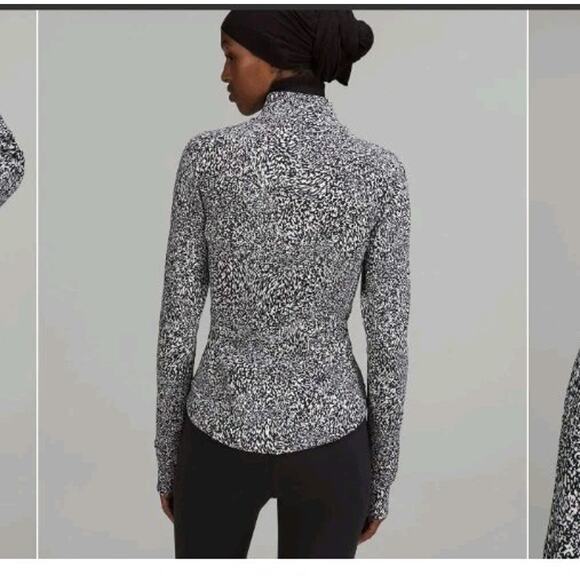 Lululemon Womens InStill Full Zip Jacket Warped Grain Alpine White Black Sz 8 - Picture 8 of 8